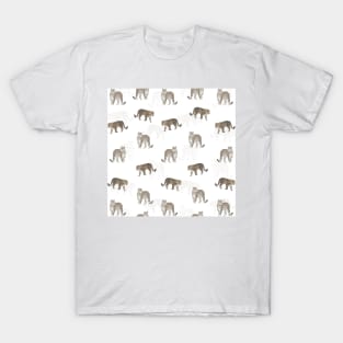 Modern Jungle Leopard Animals White Pattern T-Shirt